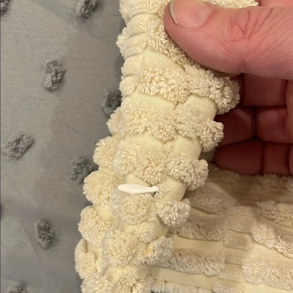 Cream Textured Throw Pillow Cover